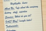 A breakdown of website pages' content.